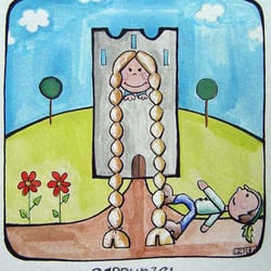 Märchen mit Temperafarben: Rapunzel