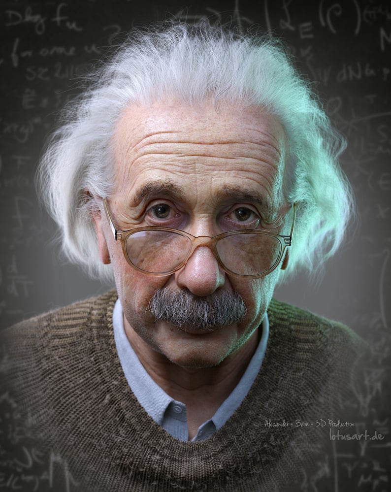 Albert Einstein 3D Portrait
