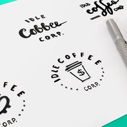 Idle Coffee Corp Logo Sketches