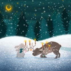 Der Hase feiert Weihnachten