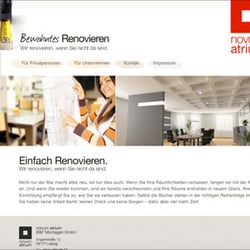Novum Atrium – kleine statische Unternehmenswebsite, Baubranche