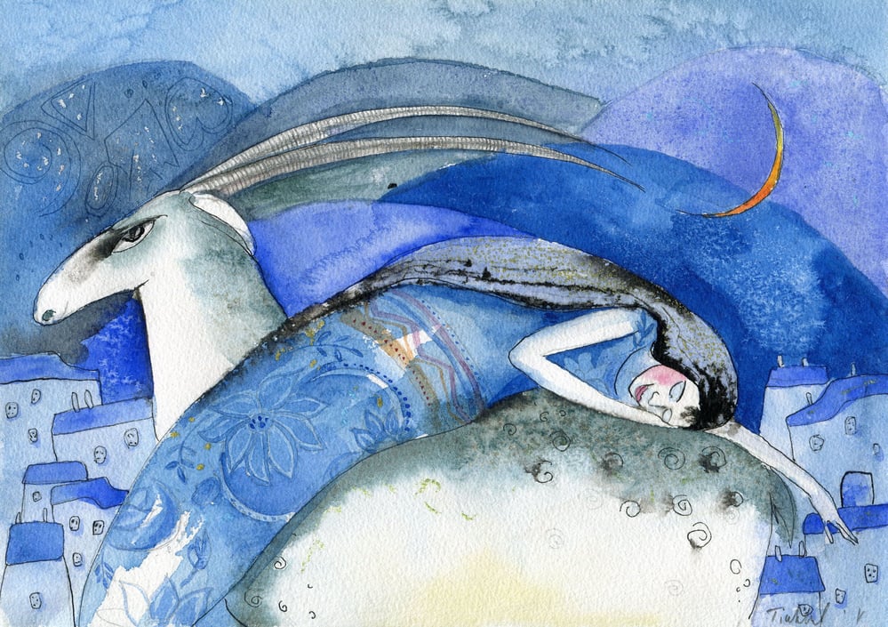Steinbock (Frau), Aquarell