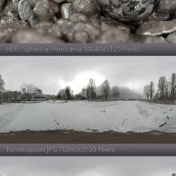 Spherical HDRI – Winterly Lakeside Promenade