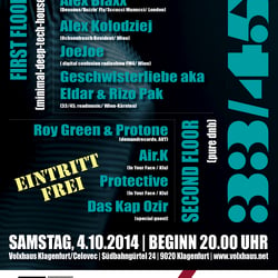 Veranstaltungsplakat „VolXhaus Klagenfurt – VolX:Musik Opening“