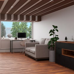 Wohnzimmer mit Arbeitsplatz
