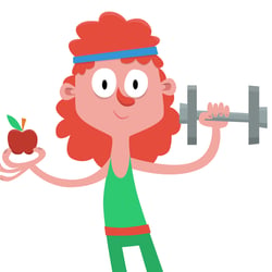 Körper: Ich mag meinen Körper.  Ich treibe Sport und esse gesund.
