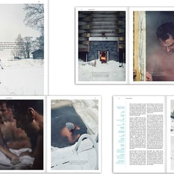 Auszug exemplarischer Layouts – Redaktionelle Strecke: Finnische Sauna