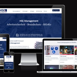 Repräsentative Firmen-Website für das Unternehmen HSE.Management