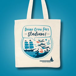 Illustrative Gestaltung Stoffbeutel Studierendenwerk Rostock Wismar