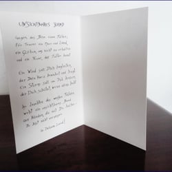 Kunstkarte – Ansicht Gedicht auf Innenseite