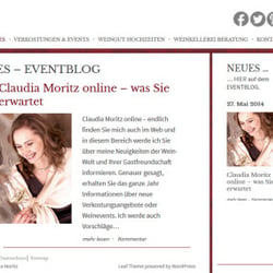 Internetpräsenz „neues“ . Claudia Moritz : http://claudiamoritz.com/de/neues/