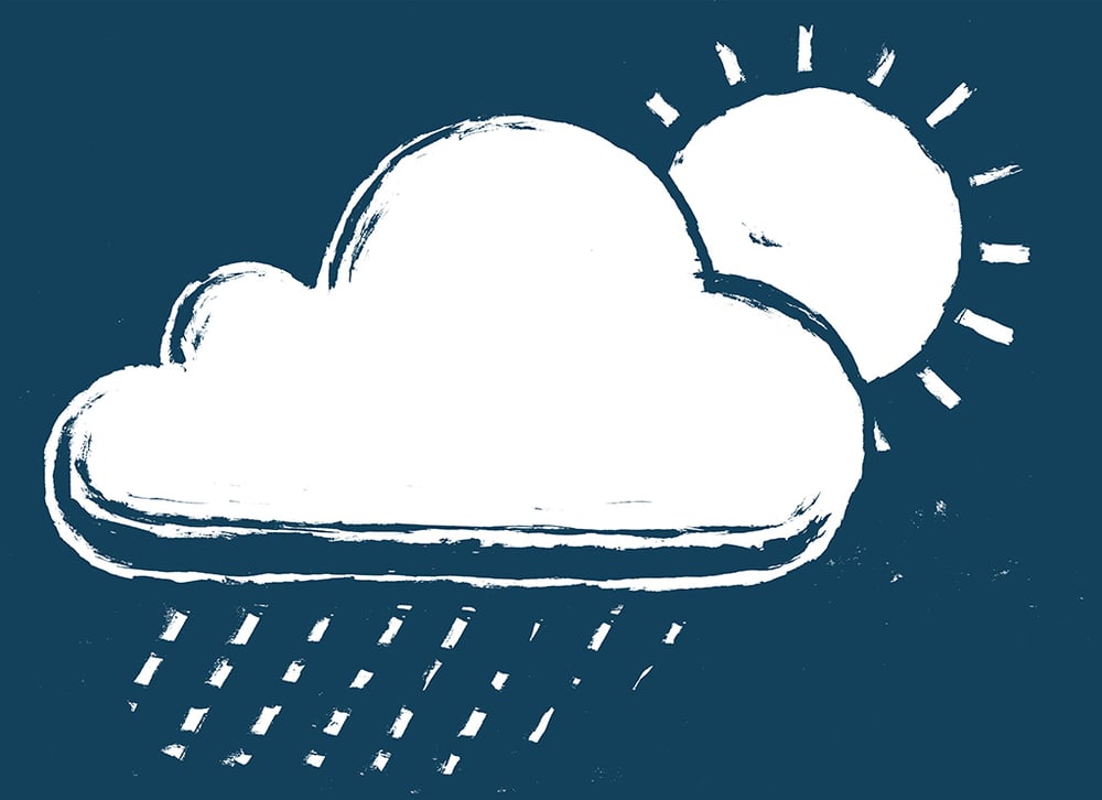 Piktogramm – warmer Regen