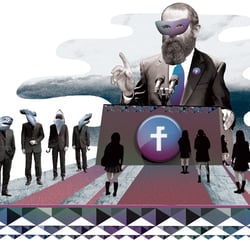 Illustration für die größte Zeitung Finnlands: Helsingin Sanomat. Mit dem Thema facebook  Narzissmus
