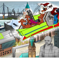 Weihnachtskarte 2019 für die PR-Agentur Tsching, Derassa und Bumm in Hamburg