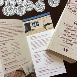 Corporate Design – Bibliotheksnetzwerk GU WEST / Folder & Sticker