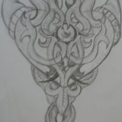 Tattoo-Heart Bleistift-Zeichnung