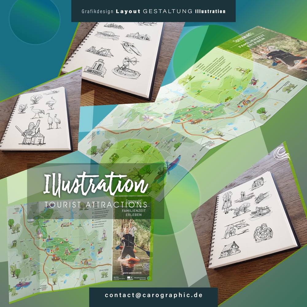 Illustration für den Tourismus: Die detailreiche