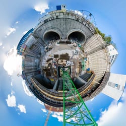 Kugelpanorama / Little Planet – Baustelle Eisenbahntunnel, Stuttgart 21