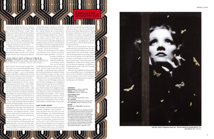 Artinvestor, Art Direction, Künstlerportrait