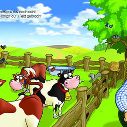 Kinderbuchillustration zur Zeichentrickserie „Die obercoole Südpolgang“ bekannt aus dem „Sandmännchen“.