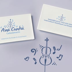 Visitenkarte mit Handschrift & Illustration