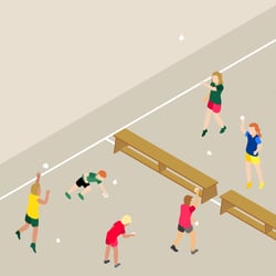 Zusammenarbeit mit der ONE8Y Sports Marketing Agency Übungsgrafiken im Flat Design für den organisierten Jugendsport