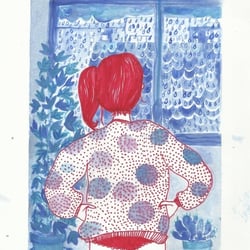 red&blau, watercolor and ink on paper