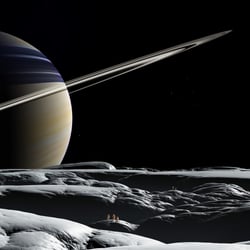 Saturn und Tethys