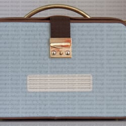 Radiohandtasche braun-türkis u61 back