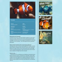 Screenshot – Textbeispiel Tierporträt Anemonenfisch Aquarium Berlin