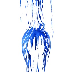 Abstrakt Blau – mit echter Farbe auf dem Körper gemalt und fotografiert (Teil 2 von 2)