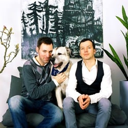 Familienportrait mit Hund