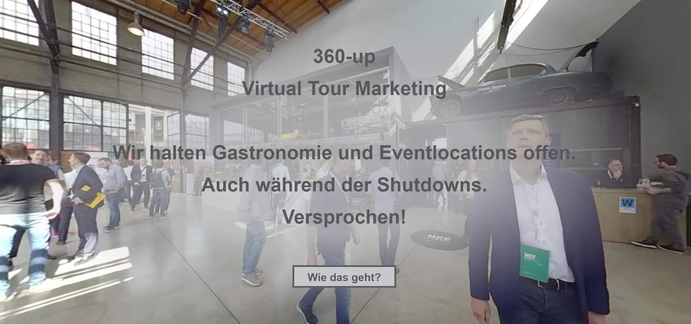 Vorstellung 360-Grad Medien Hospitality Gastronomie Veranstaltung 360-up