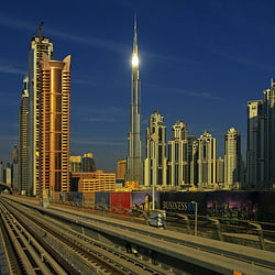 Dubai Business Bay and Burj Khalifa