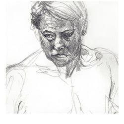 Portraitstudie. Bleistift auf Papier