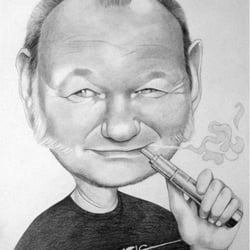 Karikatur E-Cigaretten-Händler