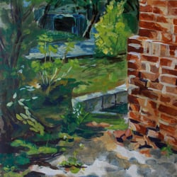 FKS (Tür zur Straße), 2018, Acryl auf Packpapier, 31cm x 45cm