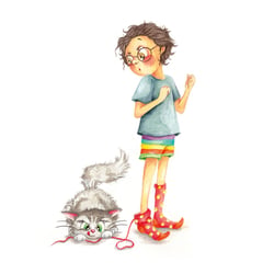 Mädchen mit Katze