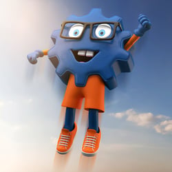 3D Caracter als Zahnrad