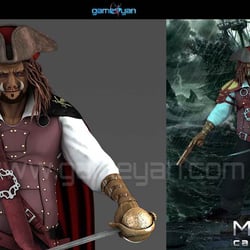 Morgan 3D-Modellierung cap’n Kreatur Zeichen