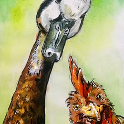 Aquarell und Fineliner