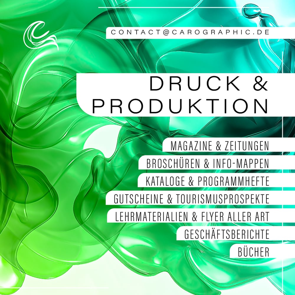 Druck & Produktion – Magazine, Broschüren & Bücher – carographic by Carolyn Mielke