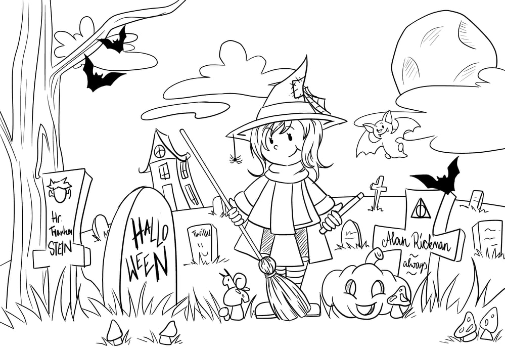 Ausmalbild|Malbild Halloween