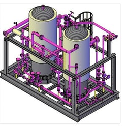 Storage tank details, Skid-3D