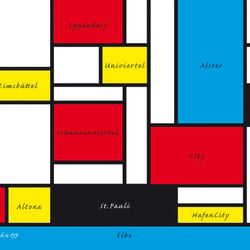 im Stil von Piet Mondrian