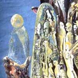 Vogelmensch, Öl a. Lw., 70×30 cm, 1995