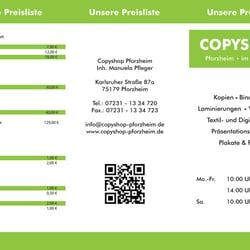 Copyshop Pforzheim Preisliste – Falzflyer – Seite 1