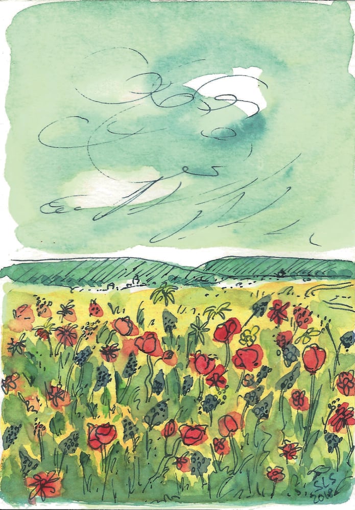 Blick auf den Deister / Aquarell
