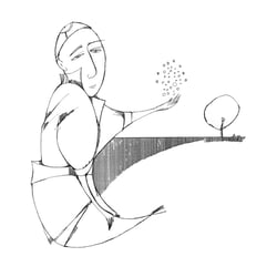 Illustration zum Fabelbuch von Manana Menabde „Und die Zeit verging“