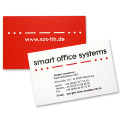 SOS – smart office systems. Visitenkarten.